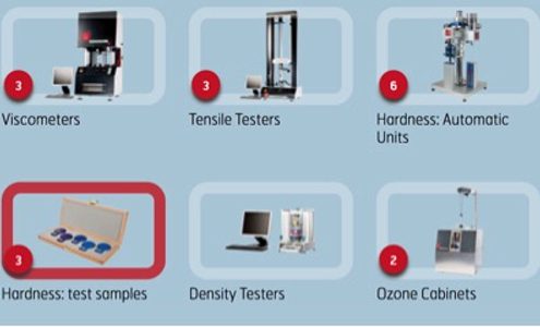 Laboratory Instruments for rubber, polyurethane, elastomer and plastic testing.
